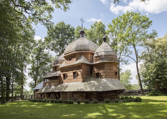 Foto della chiesa di legno di Chotyniec