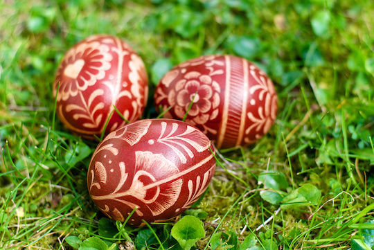 Tre uova decorate