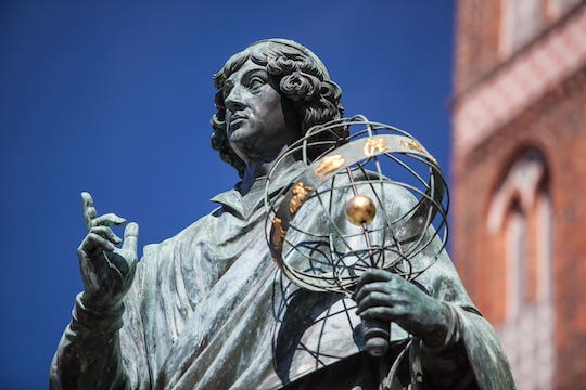 La statua di Copernico a Torun