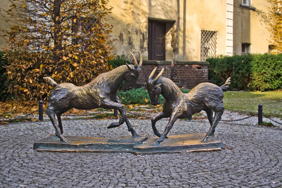 Estatúas de cabritos- o símbolo de Poznan