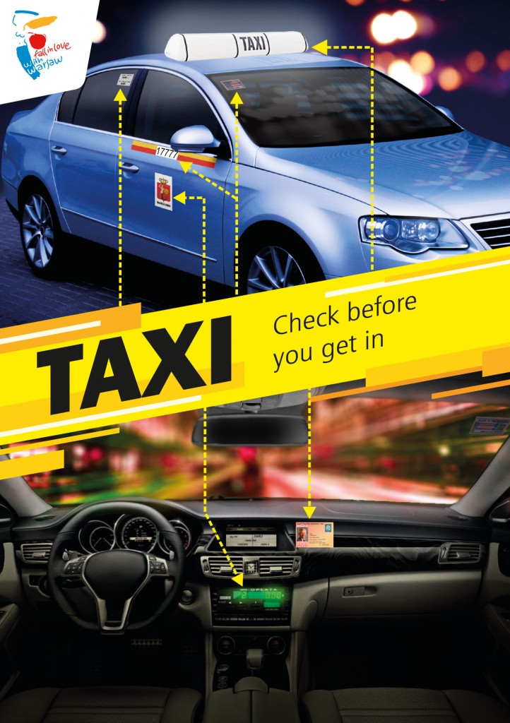 Pôster informativo de um táxi